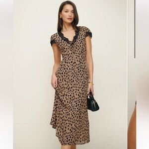 Reformation Tiffie Dress in Bobcat